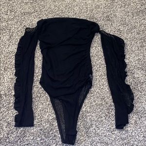 Black strapless body suit